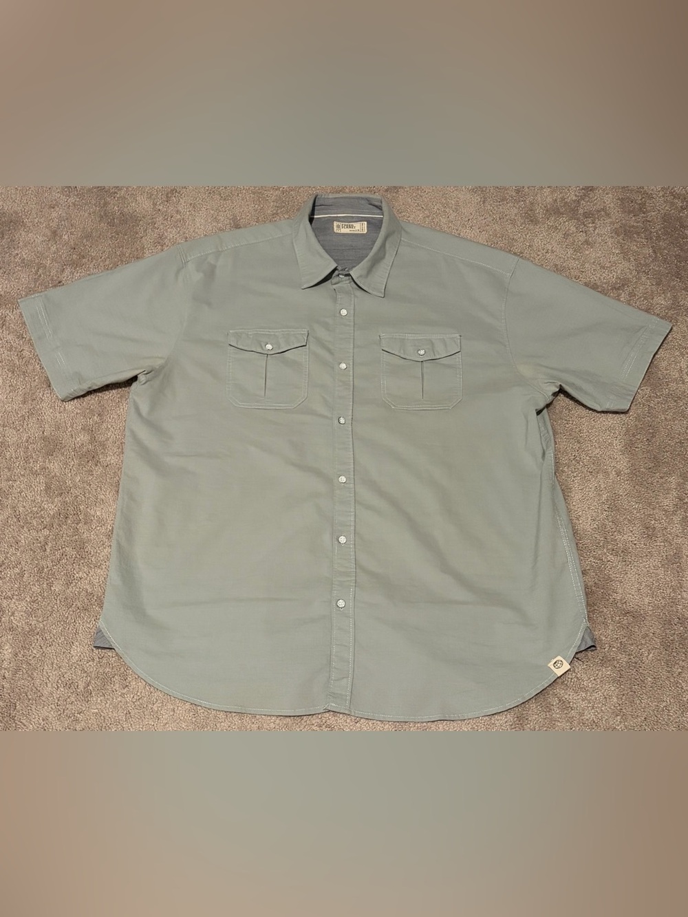 Free Planet Men’s Green Short Sleeve Button Down Shirt Size 2XL